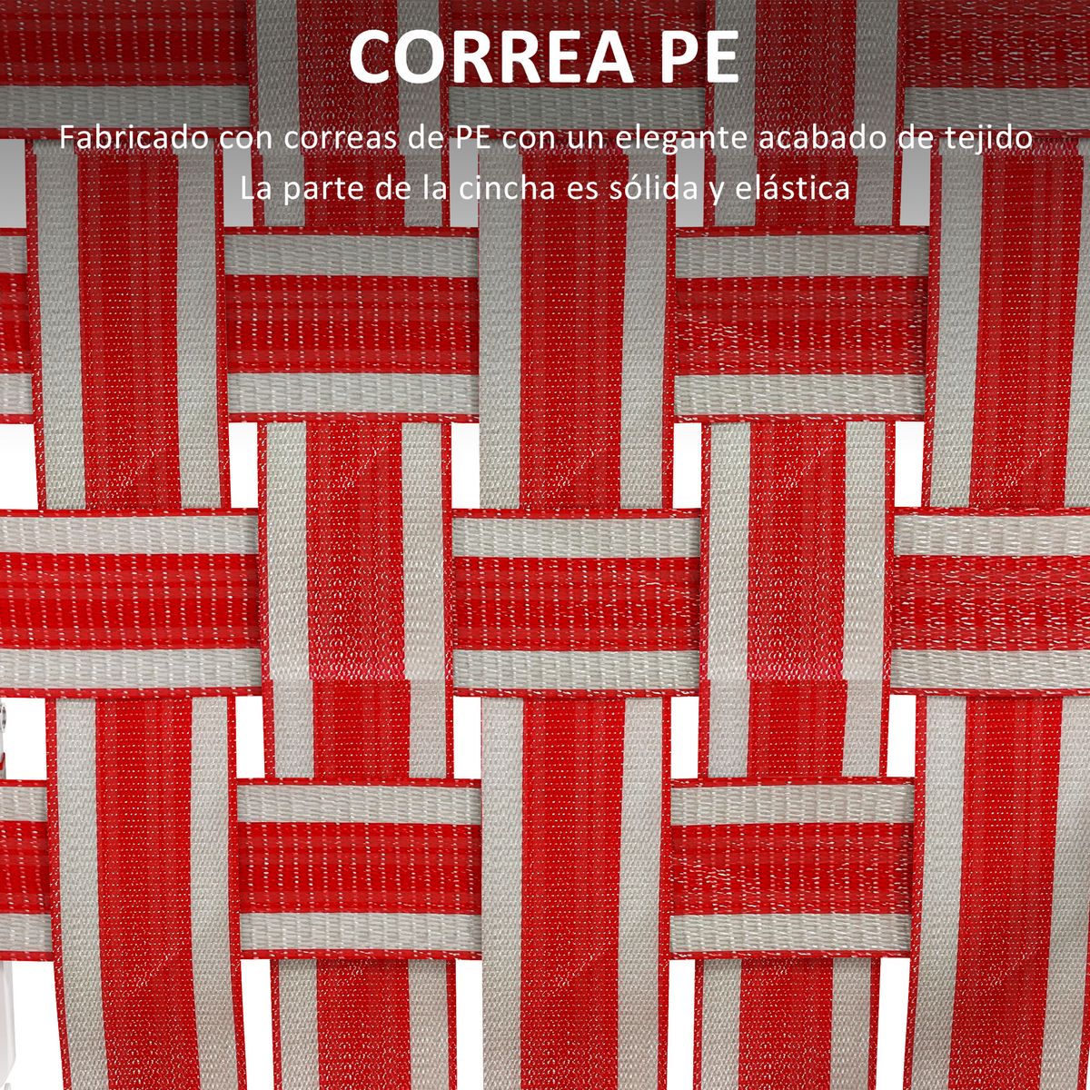 Pack de 2 sillas de playa Outsunny plegables 120kg rojo 94x57x57 cm material