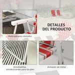 Pack de 2 sillas de playa Outsunny plegables 120kg rojo 94x57x57 cm