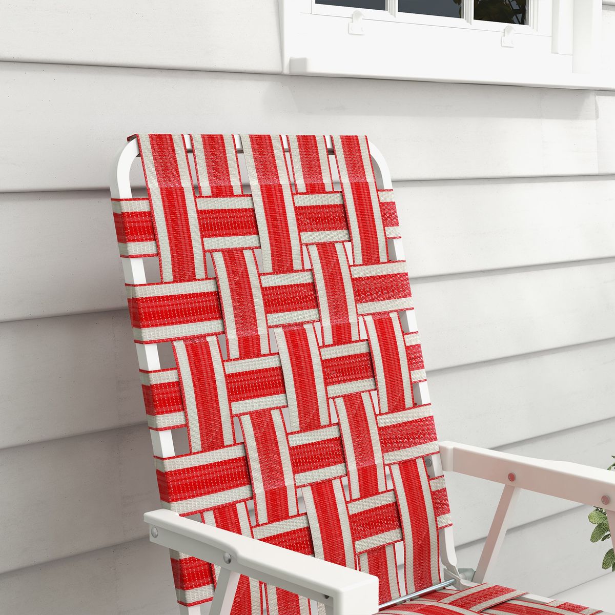 Pack de 2 sillas de playa Outsunny plegables 120kg rojo 94x57x57 cm detalle