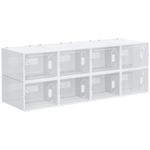 Pack de 8 cajas organizativas Homcom modulares 21x28x36 cm fondo blanco