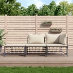 Conjunto de jardín Creta 3 piezas con cojines beige 80x212x72 cm