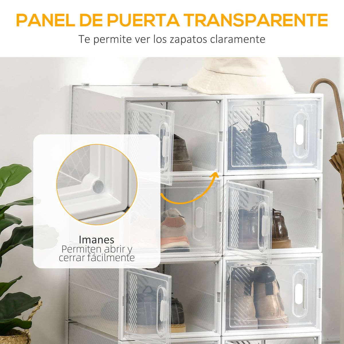 Pack de 8 cajas organizativas Homcom modulares 21x28x36 cm