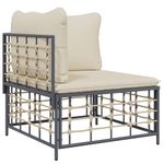 Conjunto de jardín Creta 3 piezas con cojines beige 80x212x72 cm 4