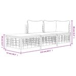Conjunto de jardín Creta 3 piezas con cojines beige 80x212x72 cm 9