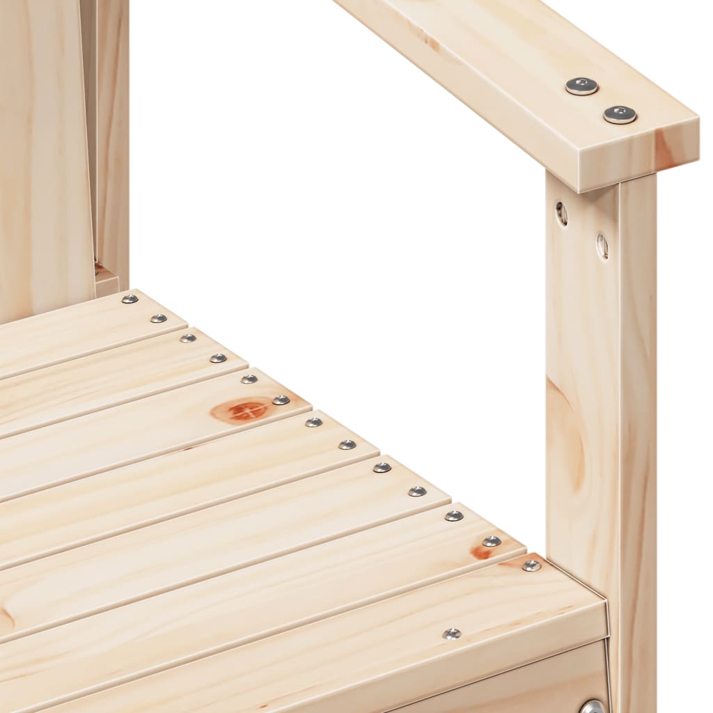 Conjunto de jardín Laguna 2 sillas + mesa madera maciza de pino natural