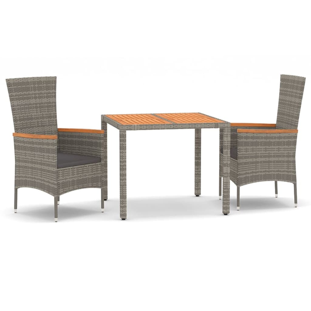Conjunto de jardín Santa Mónica 2 sillones + 1 mesa gris 2