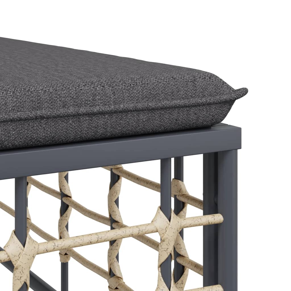 Conjunto de jardín Rafaella 4 piezas gris oscuro 80x214x142 cm detalle