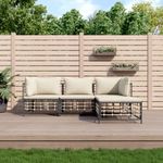 Conjunto de jardín Rafaella 4 piezas beige 80x214x142 cm animada