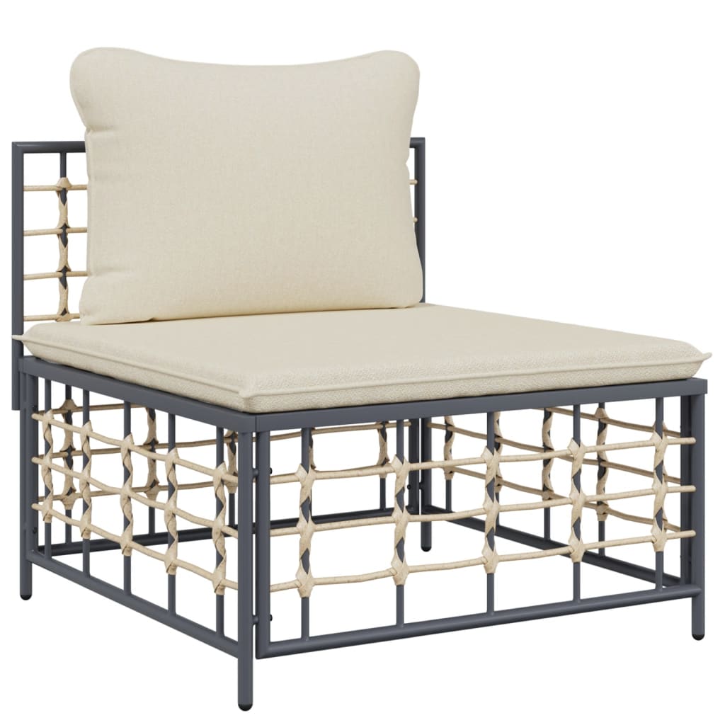 Conjunto de jardín Rafaella 4 piezas beige 80x214x142 cm central