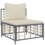 Conjunto de jardín Rafaella 4 piezas beige 80x214x142 cm central