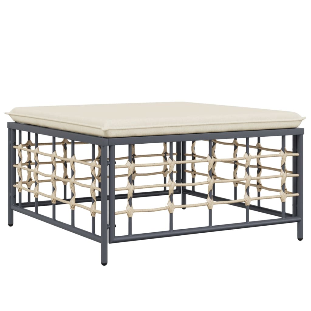 Conjunto de jardín Rafaella 4 piezas beige 80x214x142 cm reposapies