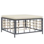 Conjunto de jardín Rafaella 4 piezas beige 80x214x142 cm reposapies