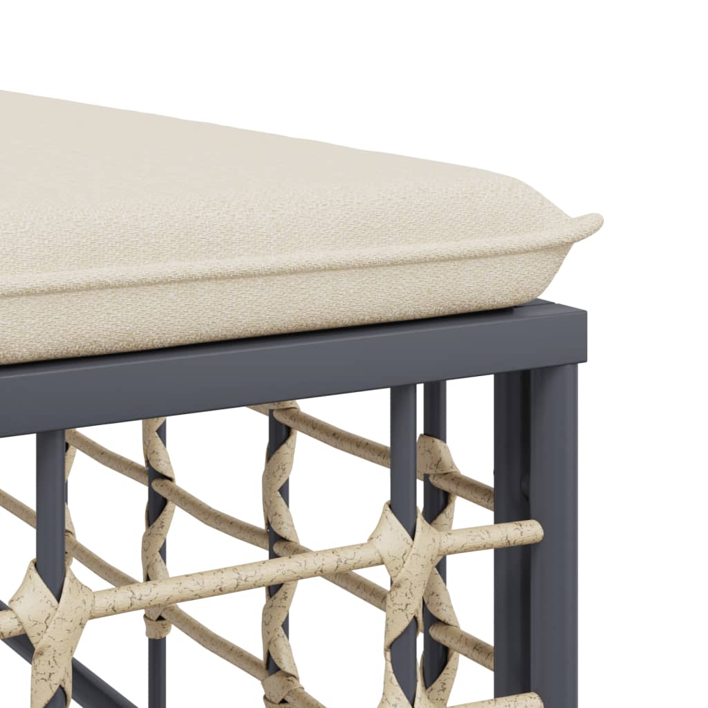 Conjunto de jardín Rafaella 4 piezas beige 80x214x142 cm detalle