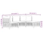 Conjunto de jardín Rafaella 4 piezas beige 80x214x142 cm medidas