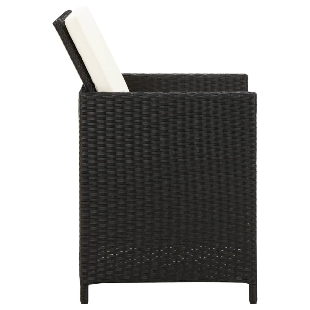 Conjunto de jardín Huanchaco 2 sillones + 2 taburetes ratán PE negro 4