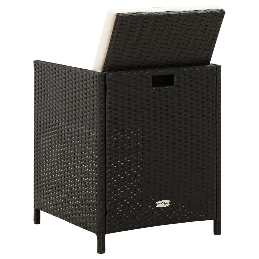 Conjunto de jardín Huanchaco 2 sillones + 2 taburetes ratán PE negro 5
