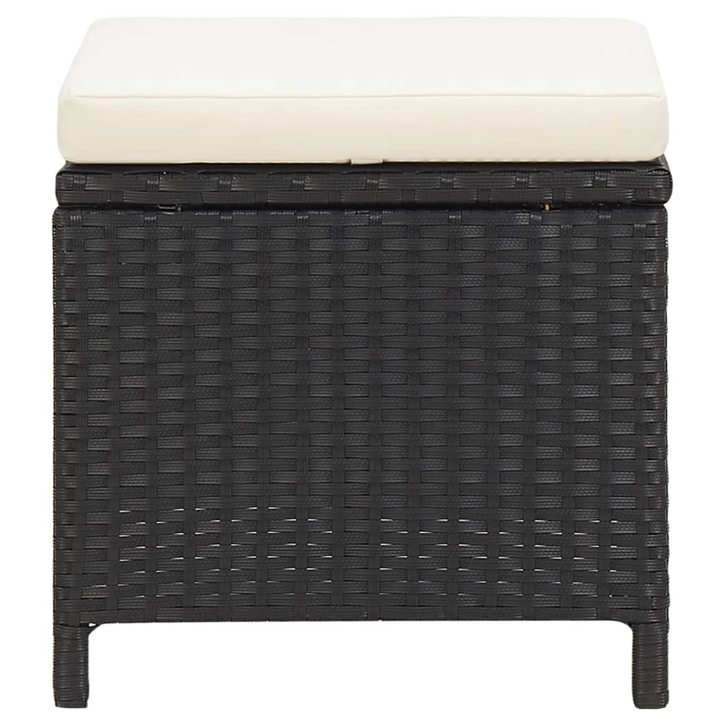 Conjunto de jardín Huanchaco 2 sillones + 2 taburetes ratán PE negro 9