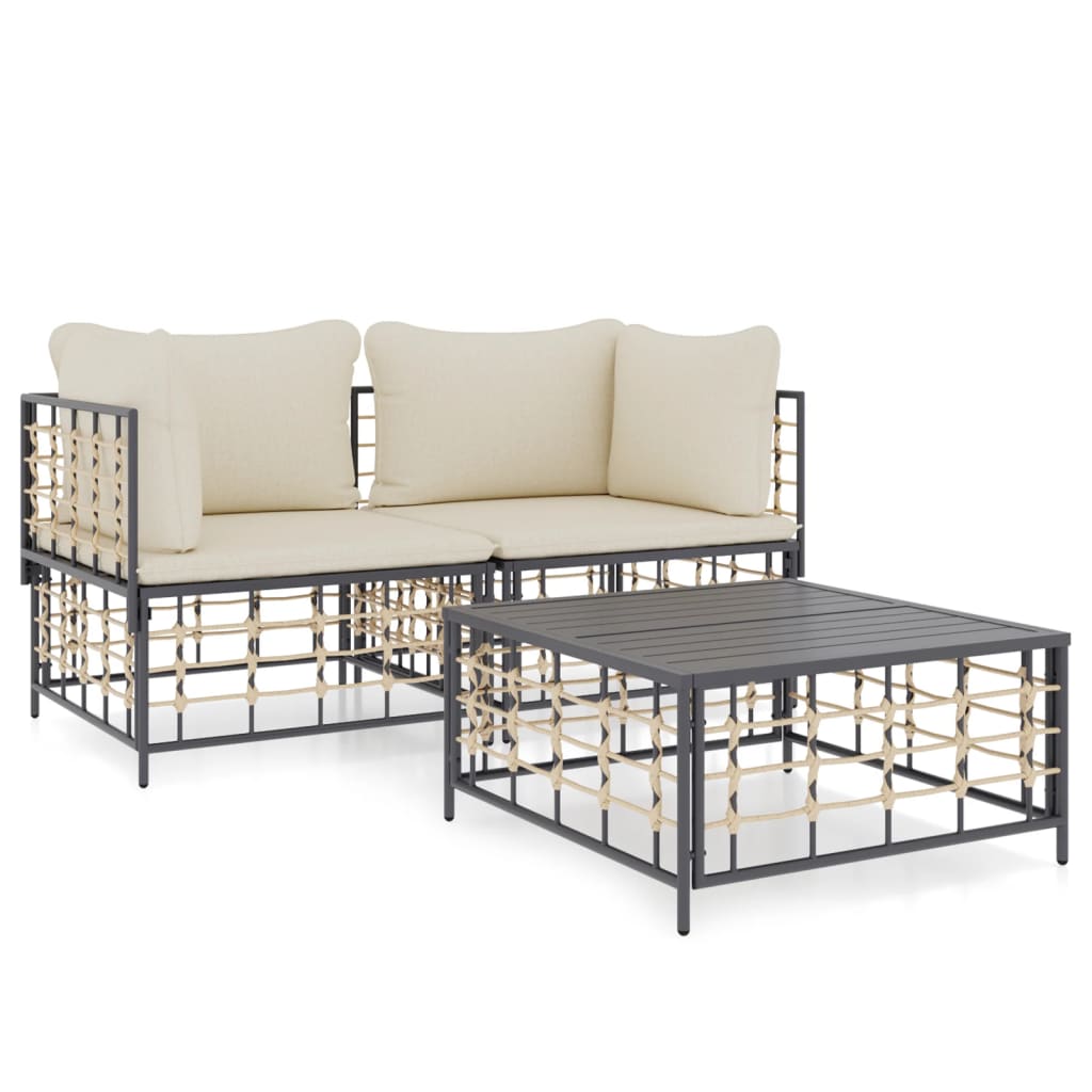 Conjunto de jardín Laos 2 sillones + mesa beige  2