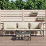 Conjunto de jardín Mosc 4 piezas con mesa de centro beige