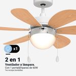 Ventilador de techo Geneva 6030W Universal Blue 50W 6 aspas reversibles blanco/natural Ø76 cm 3