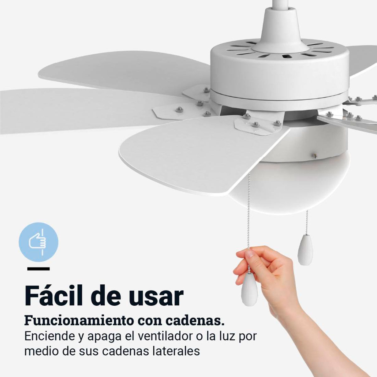 Ventilador de techo Geneva 6030W Universal Blue 50W 6 aspas reversibles blanco/natural Ø76 cm 6