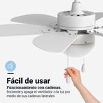 Ventilador de techo Geneva 6030W Universal Blue 50W 6 aspas reversibles blanco/natural Ø76 cm 6