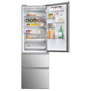 Frigorífico combi 3D 60 Series 5 Haier No Frost 360L 3 puertas WiFi control táctil D inox 185 cm