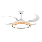 Ventilador de techo Kaus 7048WD Universal Blue 64W aspas retráctiles WiFi blanco/natural Ø122 cm