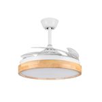 Ventilador de techo Kaus 7048WD Universal Blue 64W aspas retráctiles WiFi blanco/natural Ø122 cm 2
