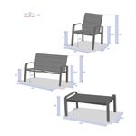 Conjunto-de-jardin-Elyn-sofa---2-sillas---mesa-aluminio-marron-blanco-medidas