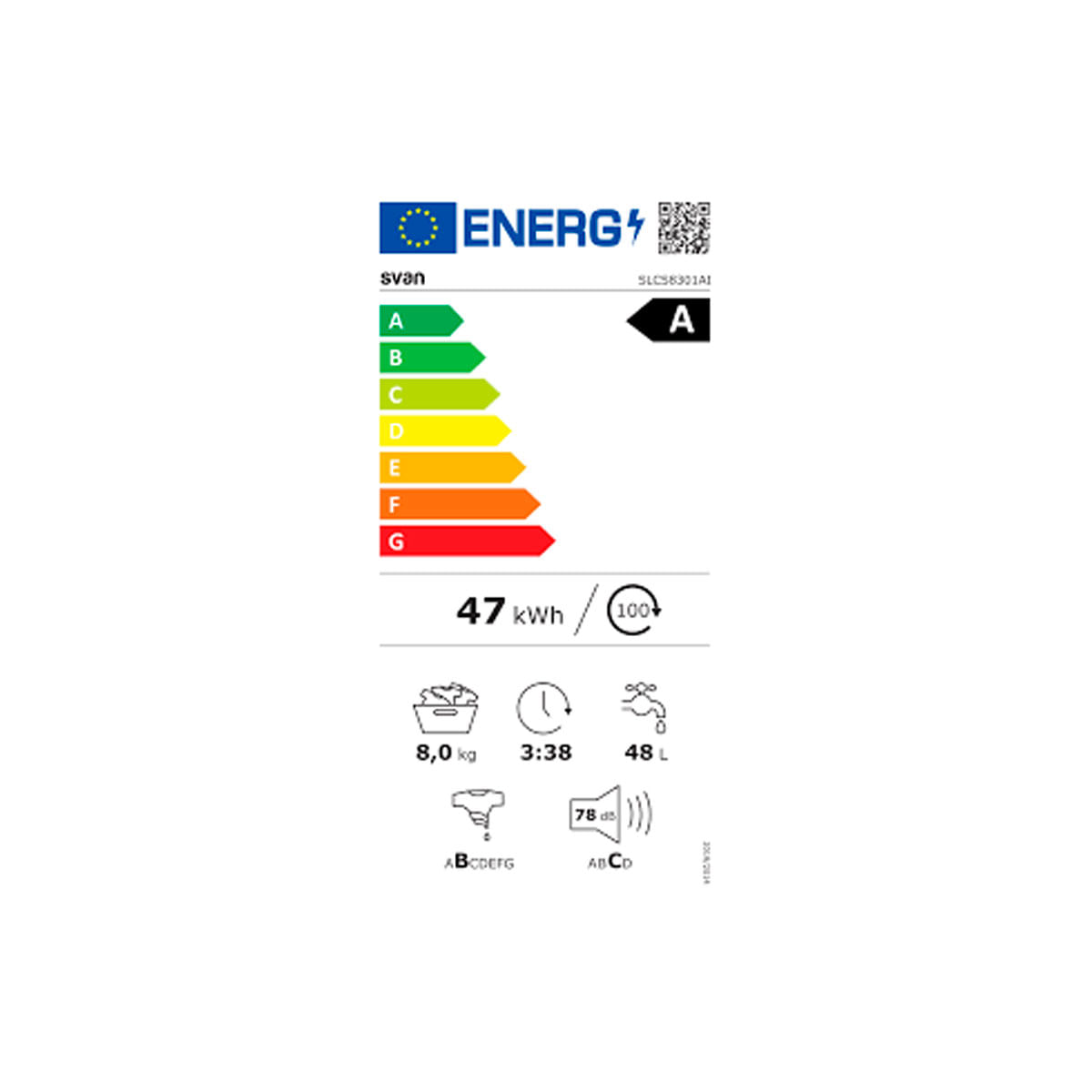 Lavadora de carga superior Svan SLCS8301AI 8kg 1300 rpm 16 programas A blanco 87,5 cm 5