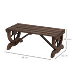 Banco de jardín Garten Outsunny 2 plazas madera de abeto 39,5x98x50 cm medidas