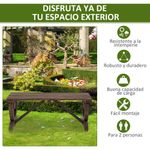 Banco de jardín Garten Outsunny 2 plazas madera de abeto 39,5x98x50 cm