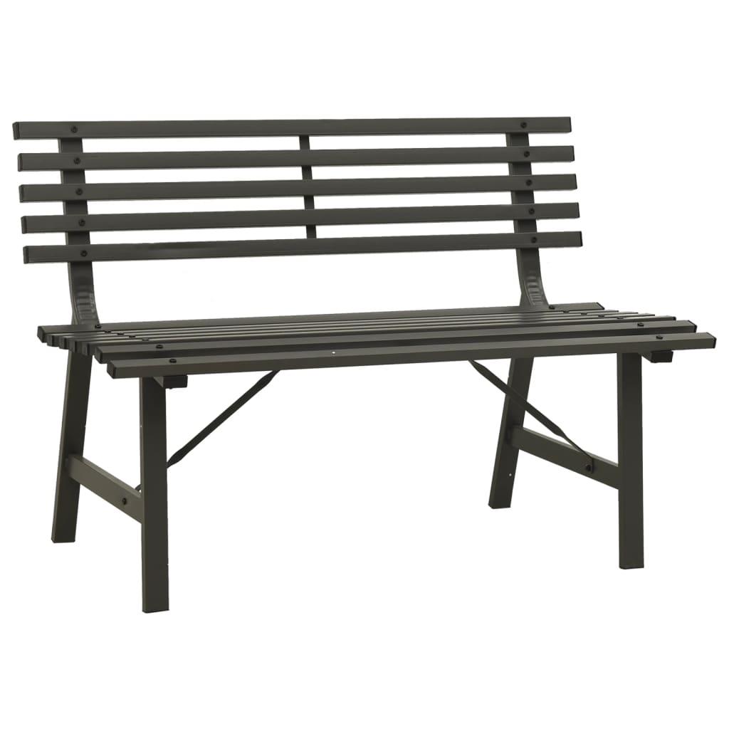 Banco de jardín Park acero negro 76,5x110x59 cm