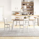 Pack de 2 sillas Lanzarote Homcom madera de pino blanco 85,5x41x46,5 cm animada