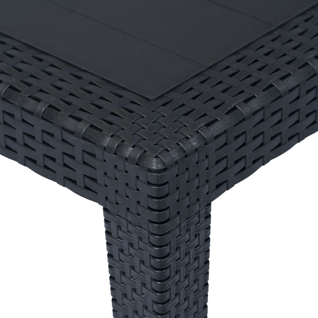 Mesa de jardín Clavel antracita 72x150x90 cm esquina