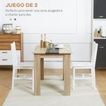 Pack de 2 sillas Lanzarote Homcom madera de pino blanco 85,5x41x46,5 cm