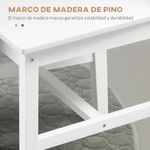 Pack de 2 sillas Lanzarote Homcom madera de pino blanco 85,5x41x46,5 cm detalle