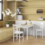Pack de 2 sillas Lanzarote Homcom madera de pino blanco 85,5x41x46,5 cm animada