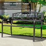 Banco de jardín Road Outsunny respaldo + reposabrazos marrón 240kg 85x127x60 cm web
