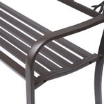 Banco de jardín Road Outsunny respaldo + reposabrazos marrón 240kg 85x127x60 cm detalle