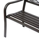 Banco de jardín Road Outsunny respaldo + reposabrazos marrón 240kg 85x127x60 cm detalle