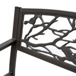 Banco de jardín Road Outsunny respaldo + reposabrazos marrón 240kg 85x127x60 cm respaldo