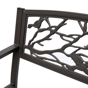 Banco de jardín Road Outsunny respaldo + reposabrazos marrón 240kg 85x127x60 cm