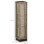 Lámpara solar Palapa Outsunny luces LED 2500K exterior marrón 69x15,5x15,5 cm medidas