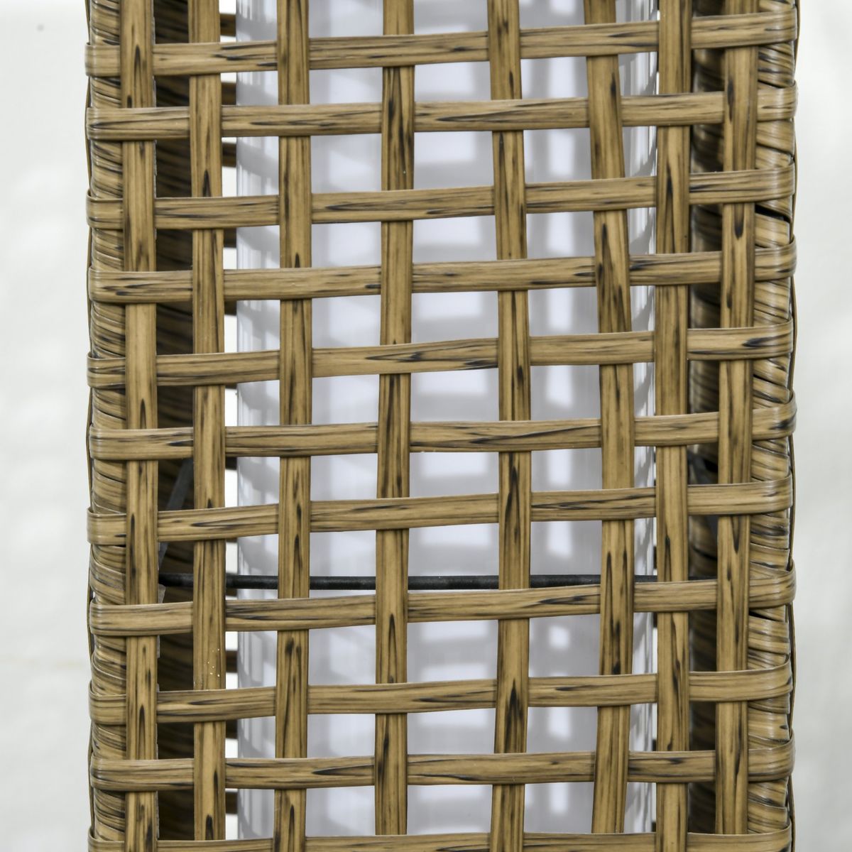 Lámpara solar Palapa Outsunny luces LED 2500K exterior marrón 69x15,5x15,5 cm detalle