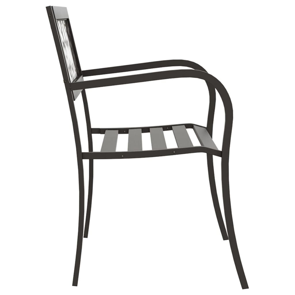 Banco de jardín Welcome acero negro 77x125x53 cm perfil