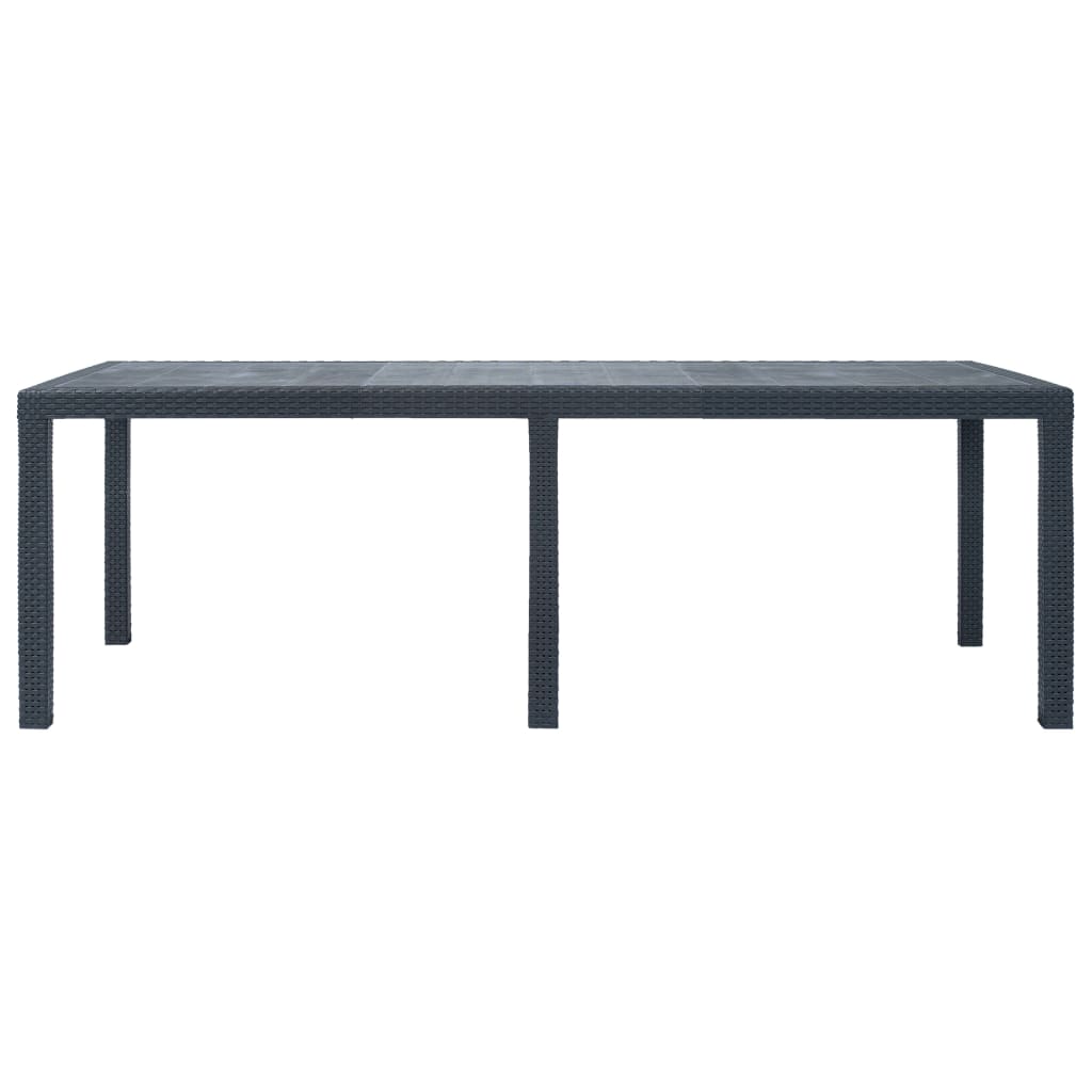 Mesa de jardín Gardenia antracita 72x220x90 cm frontal