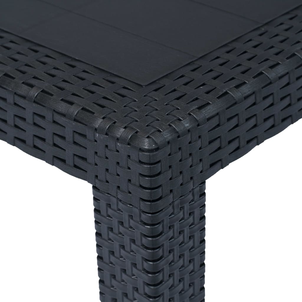 Mesa de jardín Gardenia antracita 72x220x90 cm esquina
