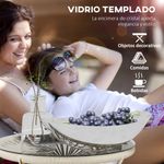 Mesa auxiliar Mokh Outsunny encimera vidrio crema Ø50x50 cm animada